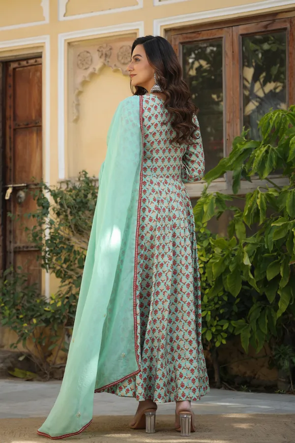 Blue_Ethnic_Chanderi_Dress_With_Dupatta_For_Women