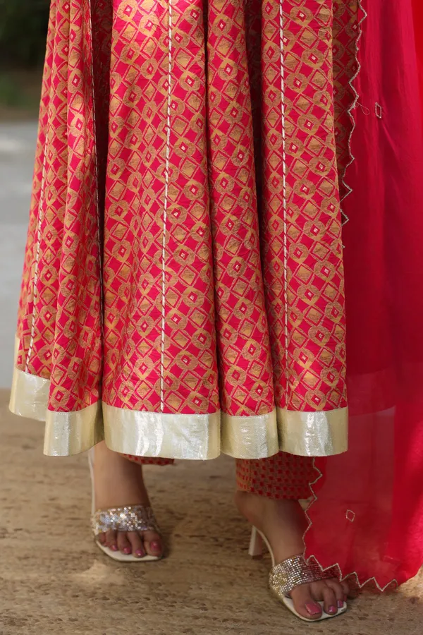 Pink_Chanderi_Anarkali_Set_For_Women