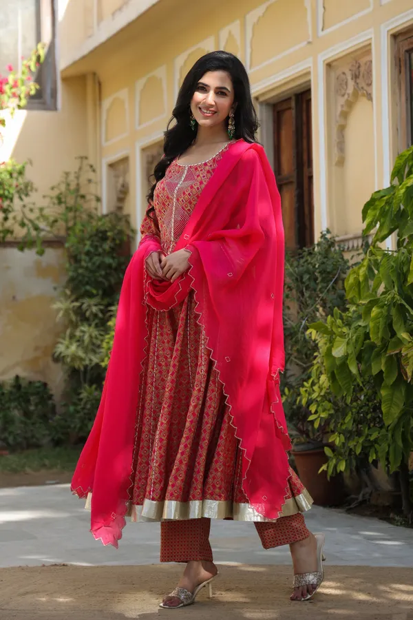Pink_Chanderi_Anarkali_Set_For_Women