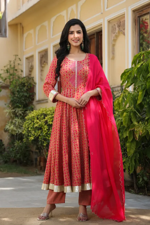 Pink_Chanderi_Anarkali_Set_For_Women