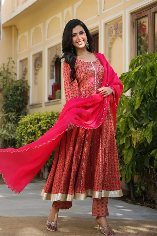 Pink_Chanderi_Anarkali_Set_For_Women