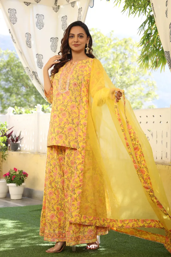 Yellow_Liyana_Printed_Cotton_Sharara_Set_For_Women