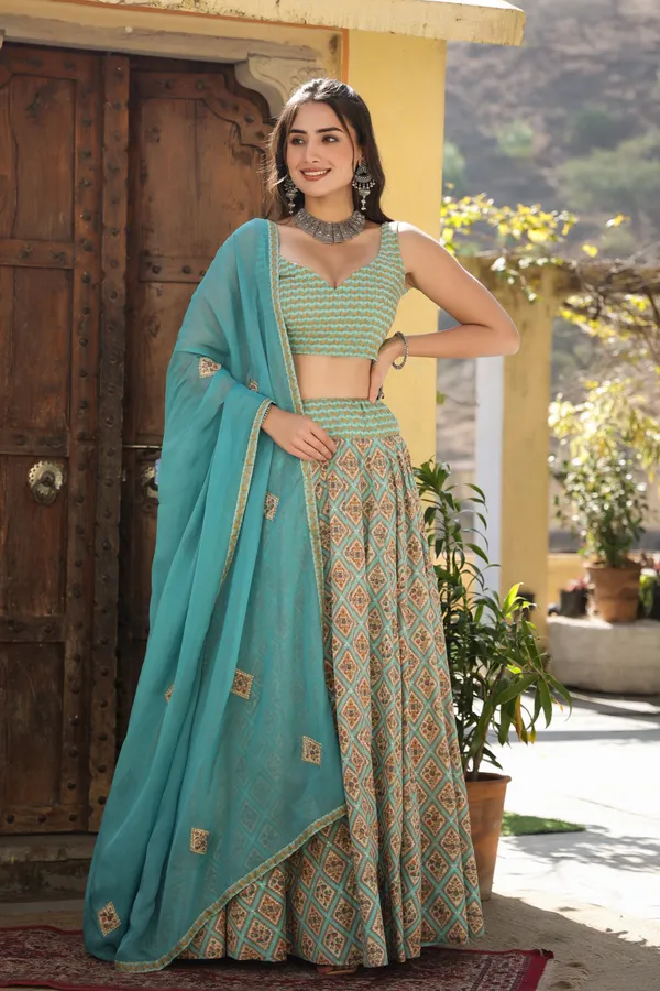 Blue_Lamisa_Printed_Cotton_Lehenga_Set_For_Women