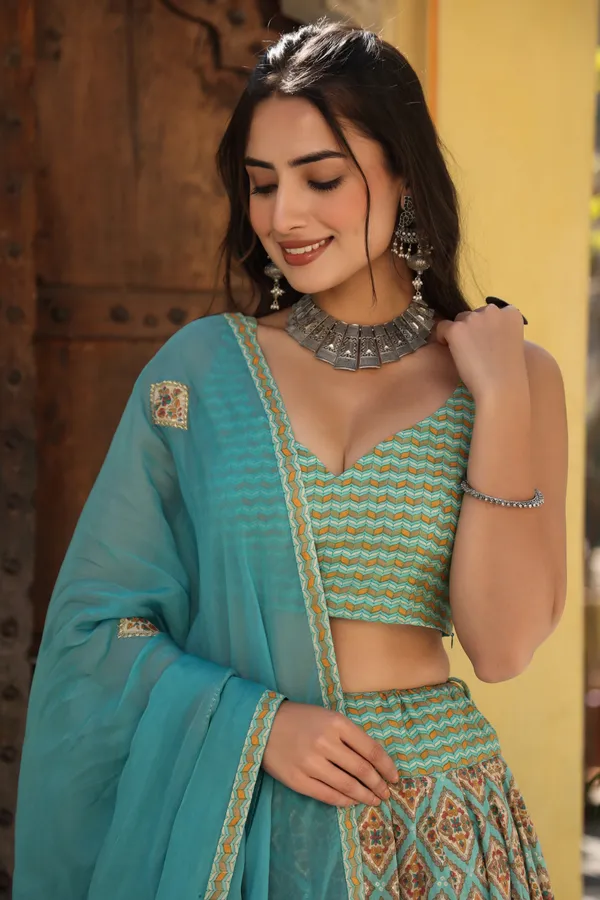 Blue_Lamisa_Printed_Cotton_Lehenga_Set_For_Women