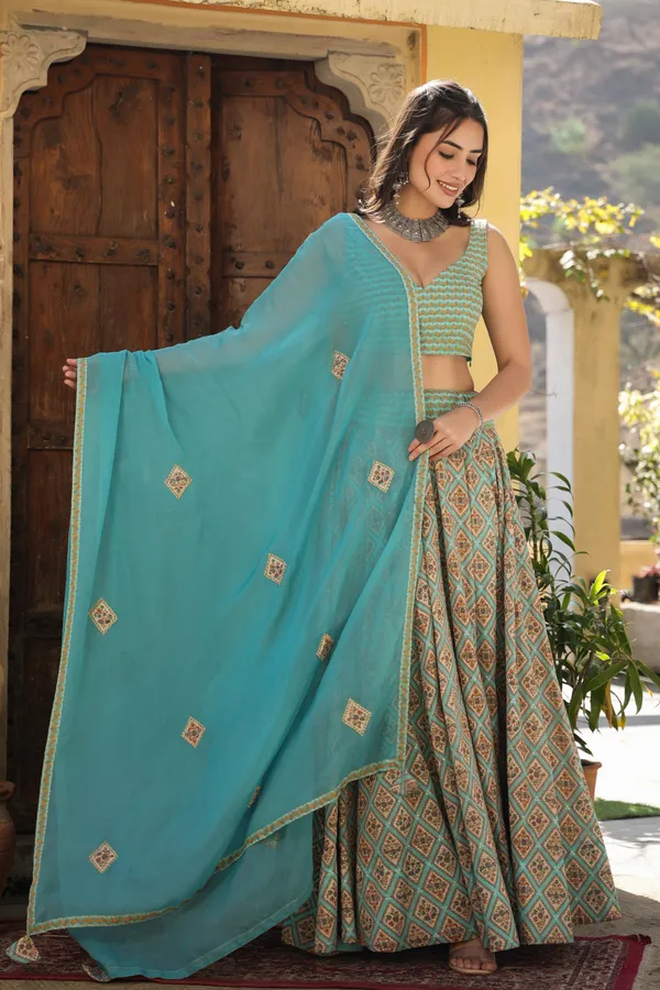 Blue_Lamisa_Printed_Cotton_Lehenga_Set_For_Women