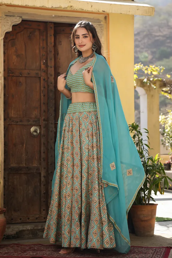 Blue_Lamisa_Printed_Cotton_Lehenga_Set_For_Women