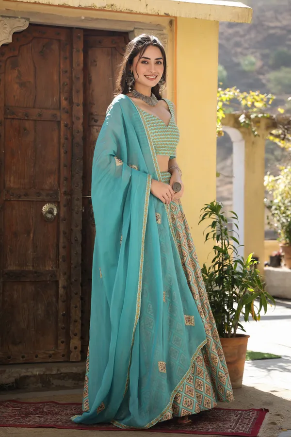 Blue_Lamisa_Printed_Cotton_Lehenga_Set_For_Women