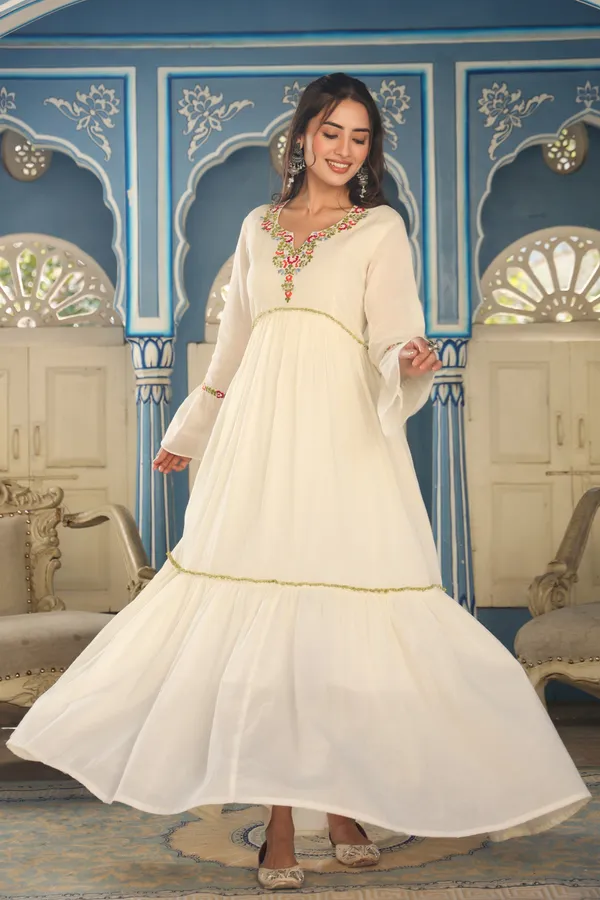 White_Masakali_Embroidered_Cotton_Dress_For_Women