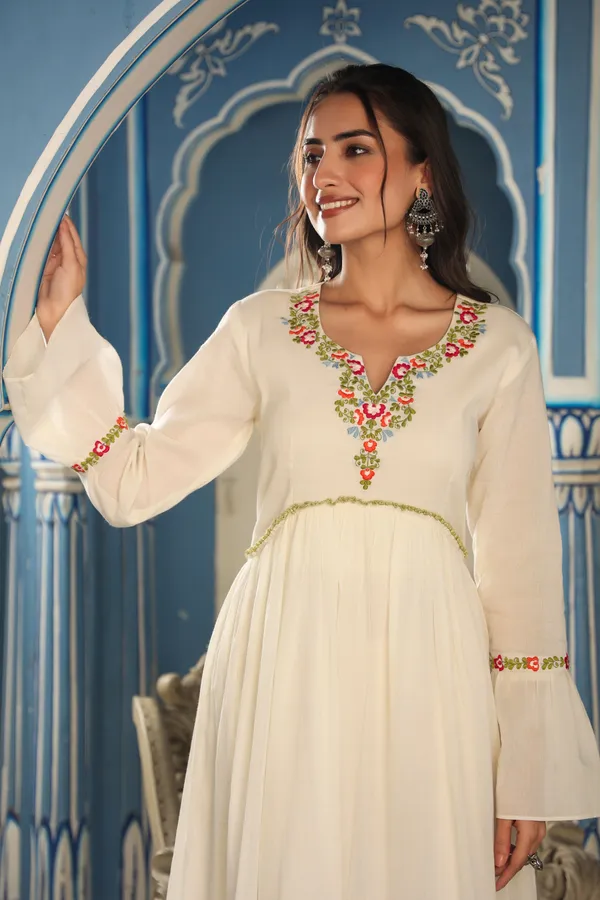 White_Masakali_Embroidered_Cotton_Dress_For_Women