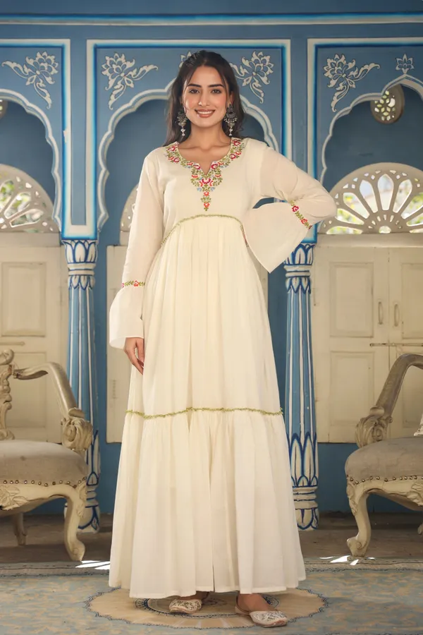 White_Masakali_Embroidered_Cotton_Dress_For_Women