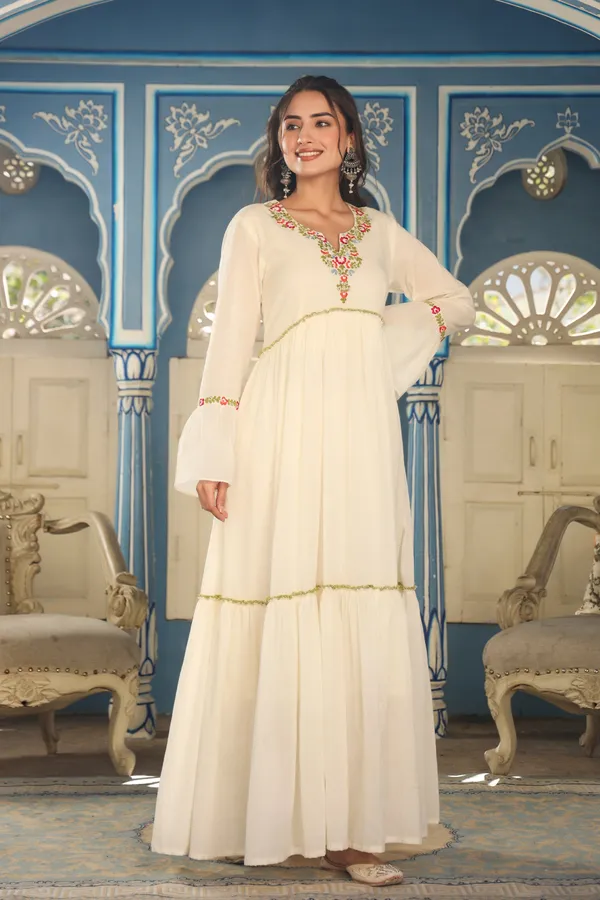 White_Masakali_Embroidered_Cotton_Dress_For_Women