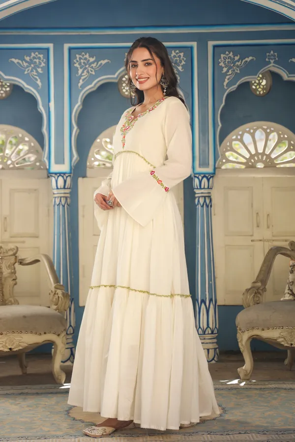 White_Masakali_Embroidered_Cotton_Dress_For_Women