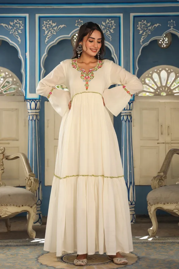 White_Masakali_Embroidered_Cotton_Dress_For_Women