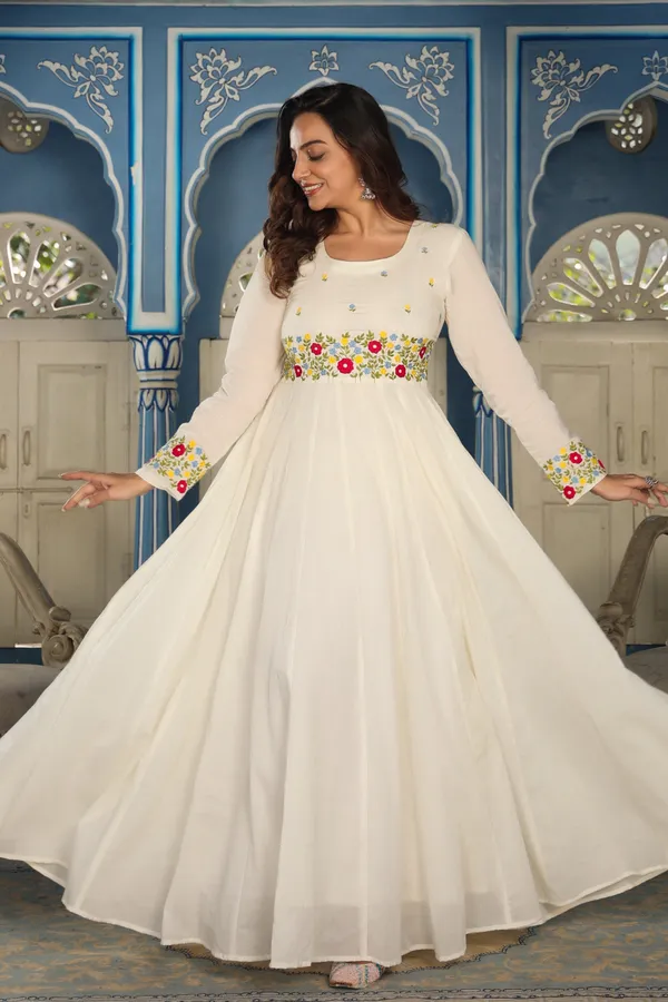 White_Cotton_Embroidery_Anarkali_For_Women