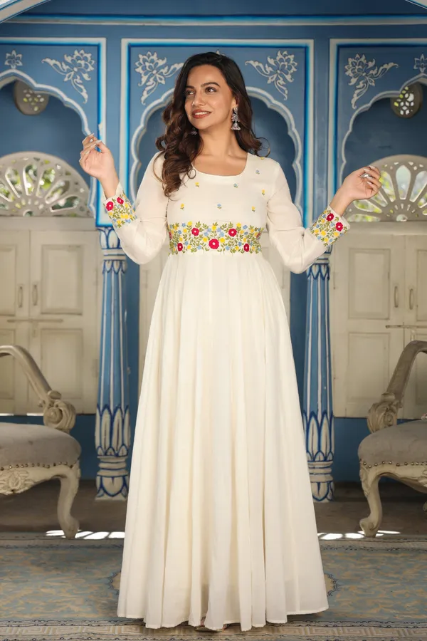 White_Cotton_Embroidery_Anarkali_For_Women