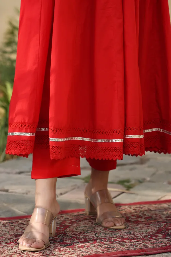 Red_Classy_Off_Shoulder_Cotton_Suit_Set_For_Women