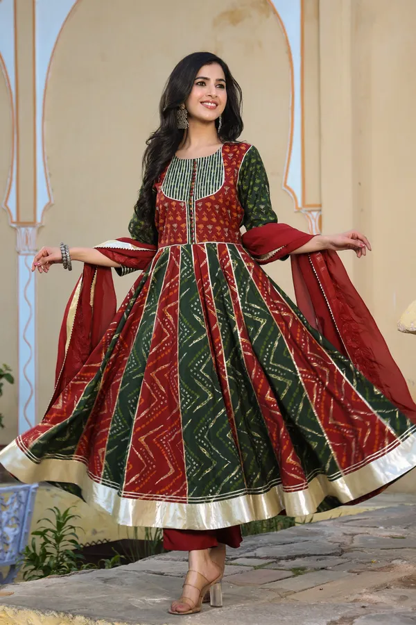 Maroon_Gajban_Printed_Chanderi_Anarkali_Suit_Set_For_Women