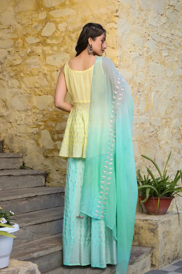 Yellow_Muslin_Sharara_Set_With_Hand_Embellishments_For_Women