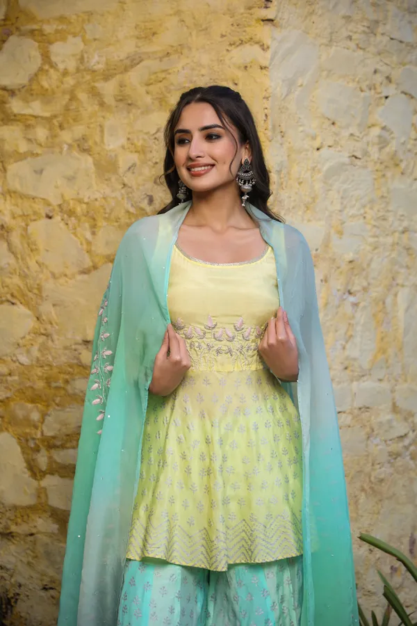 Yellow_Muslin_Sharara_Set_With_Hand_Embellishments_For_Women