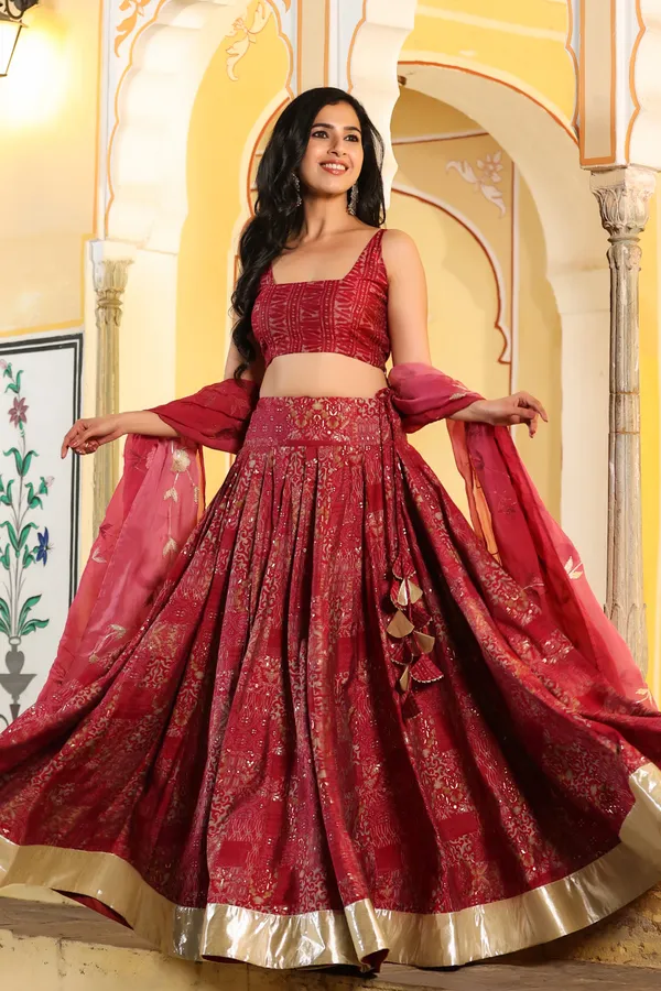 Pink_Mulmal_Printed_Chanderi_Lehenga_Set_For_Women