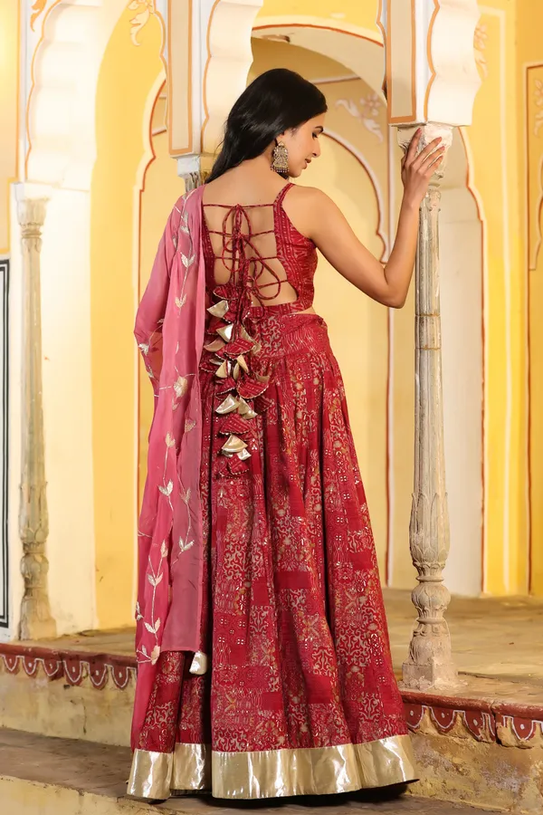 Pink_Mulmal_Printed_Chanderi_Lehenga_Set_For_Women