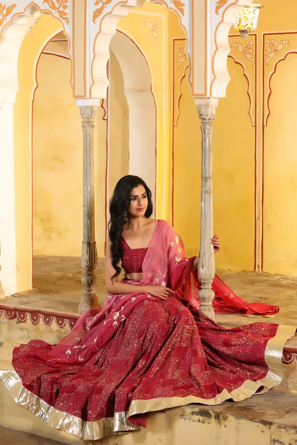 Pink_Mulmal_Printed_Chanderi_Lehenga_Set_For_Women
