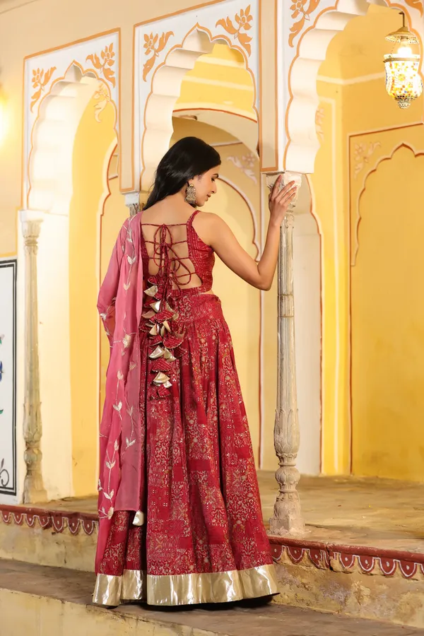 Pink_Mulmal_Printed_Chanderi_Lehenga_Set_For_Women