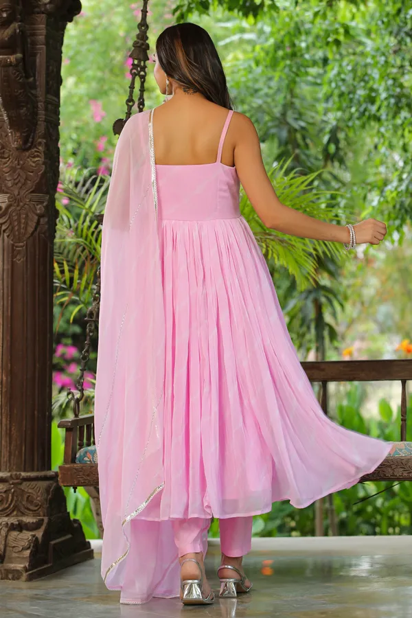 Pink_Handwork_Leheriya_Chiffon_Suit_Set_For_Women