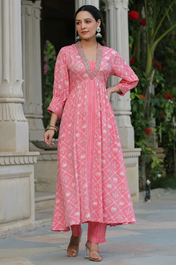 Pink_Printed_Muslin_Kota_Hand_Embroidered_Suit_Set_For_Women