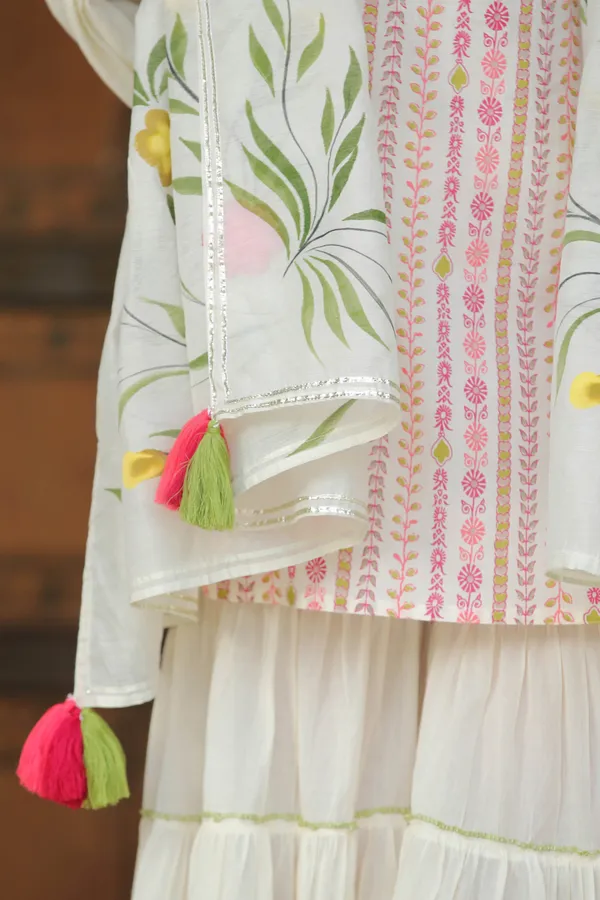 White_Handpainted_Cotton_Sharara_Set_For_Women