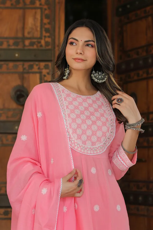 Pink_Embroidered_Cotton_Suit_Set_For_Women