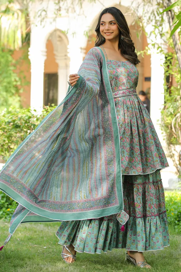 Green_Dahlia_Printed_Cotton_Sharara_Set_For_Women