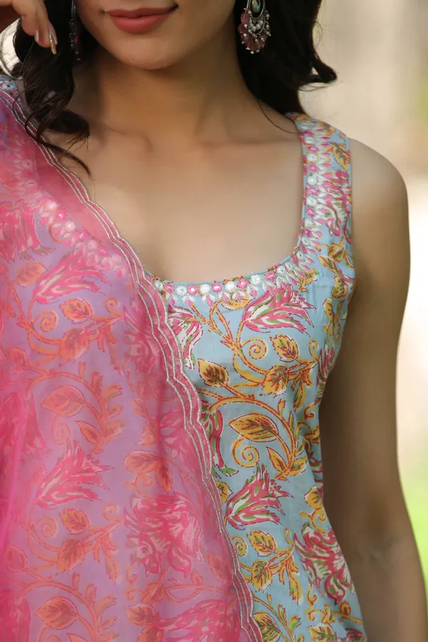 Blue_Printed_Cotton_Sharara_Set_For_Women
