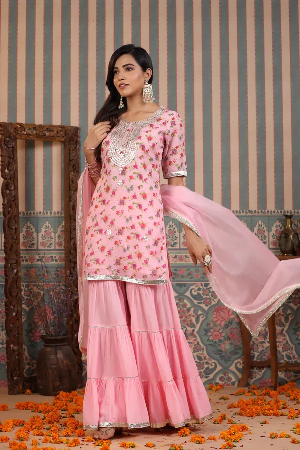 Peach_Pink_Gotapatti_Kota_Doriya_Sharara_Set_For_Women