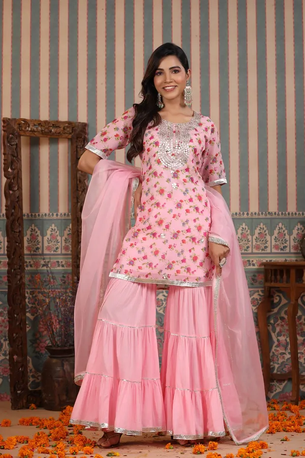 Peach_Pink_Gotapatti_Kota_Doriya_Sharara_Set_For_Women