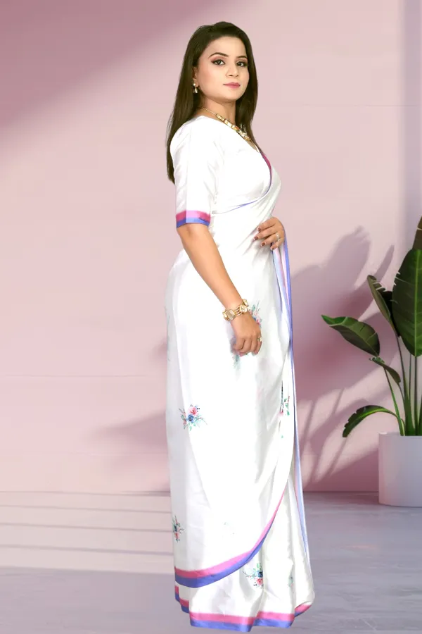White_Traditional_Satin_Floral_Digital_Print_ALIA_Saree
