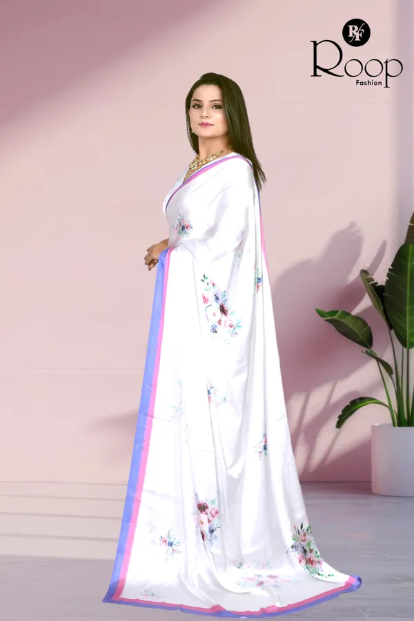 White_Traditional_Satin_Floral_Digital_Print_ALIA_Saree