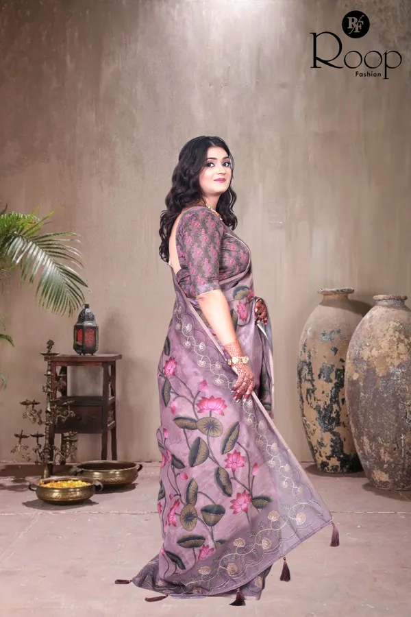 Rosy_Brown_Chanderi_Silk_Hand_Block_Print_Saree_For_Women