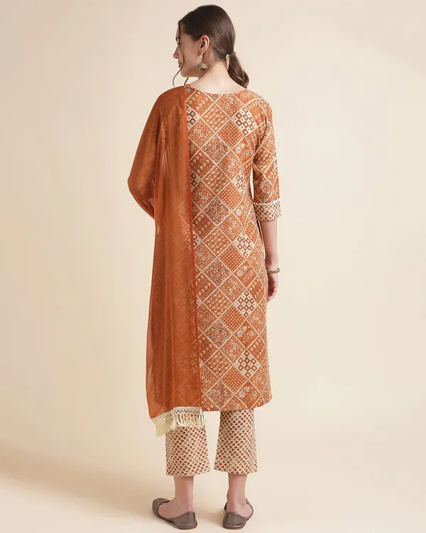 Glamorous_Cotton_Chaks_Print_With_Embroidery_Kurta_Pent_And_Dupatta_Set