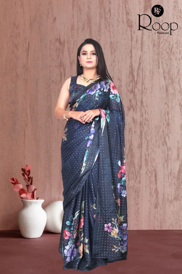 Dark_Blue_Satin_Georgette_Digital_Print_Saree_For_Women
