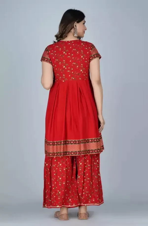 Red_Pure_Cotton_Designer_Print_Sharara_Set_For_Women