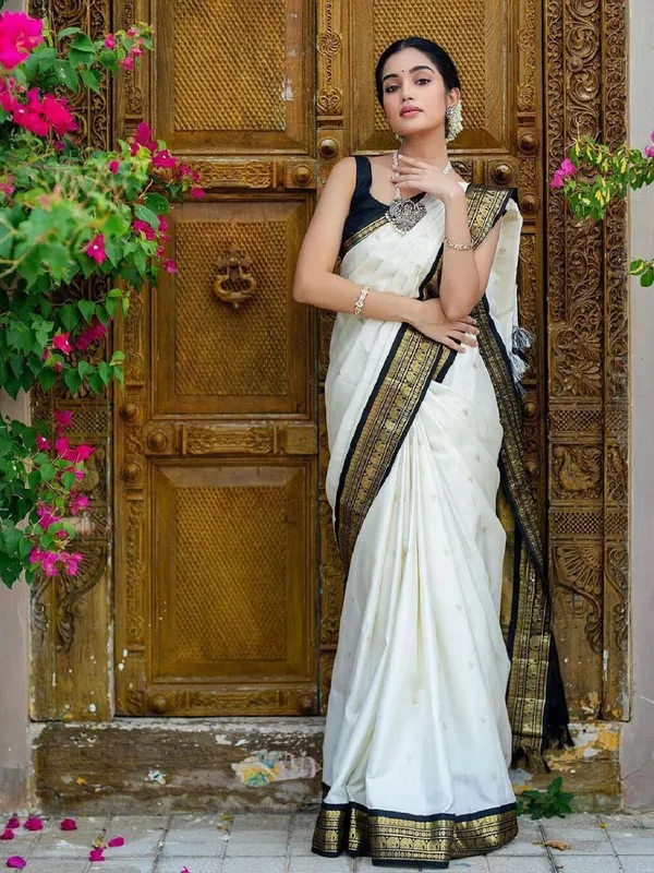 Elegance_Redefined_Roop_Fashion's_Luxurious_White_Banarasi_Soft_Silk_Saree_with_Intricate_Brocade_and_Gold_Zari_Work_for_Women