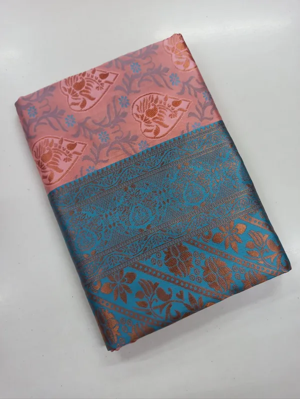 Unveil_your_timeless_beauty_with_our_Pink_&_Blue_Soft_Silk_Banarasi_Saree_with_Blouse_for_women