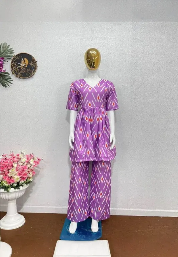 Light_Purple_Regular_Fit_Solid_Cotton_Co-Ord_Set