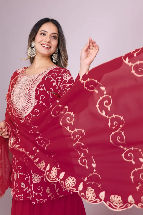 Asthetic_Maroon_Designer_Pure_Fox_Georgette_Sharara_Suit_Embroidered_Work_for_Women_New_Fashion_2025