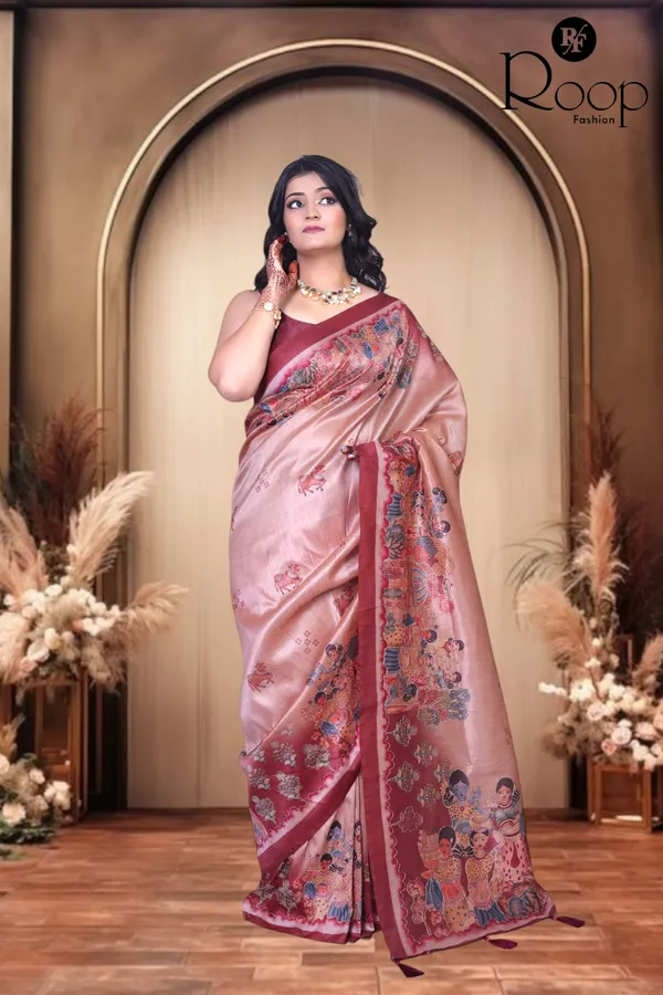 Brown_Zarana_Silk_Hand_Printed_Saree_For_Women