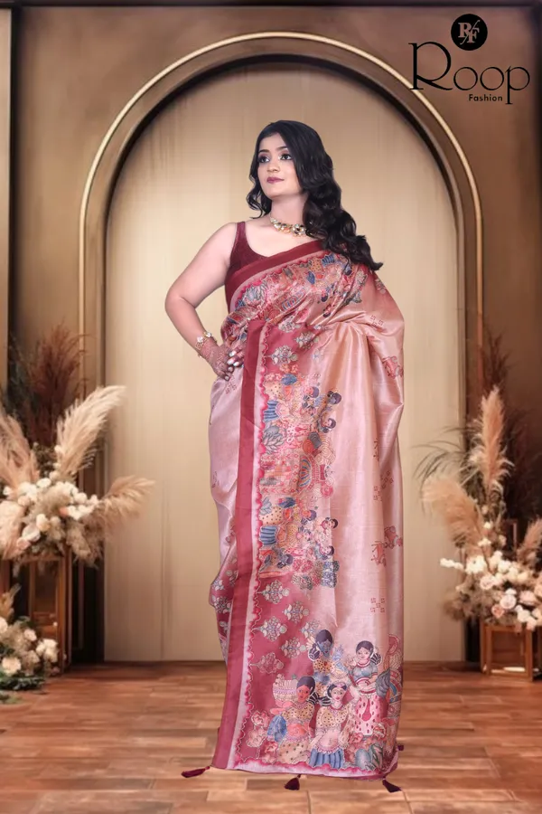 Brown_Zarana_Silk_Hand_Printed_Saree_For_Women