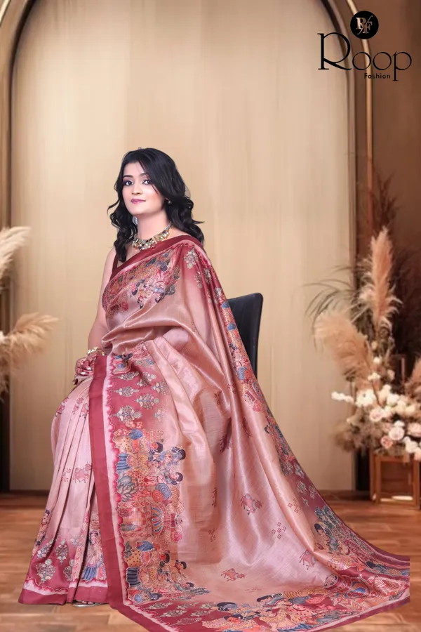 Brown_Zarana_Silk_Hand_Printed_Saree_For_Women