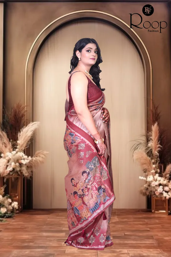 Brown_Zarana_Silk_Hand_Printed_Saree_For_Women