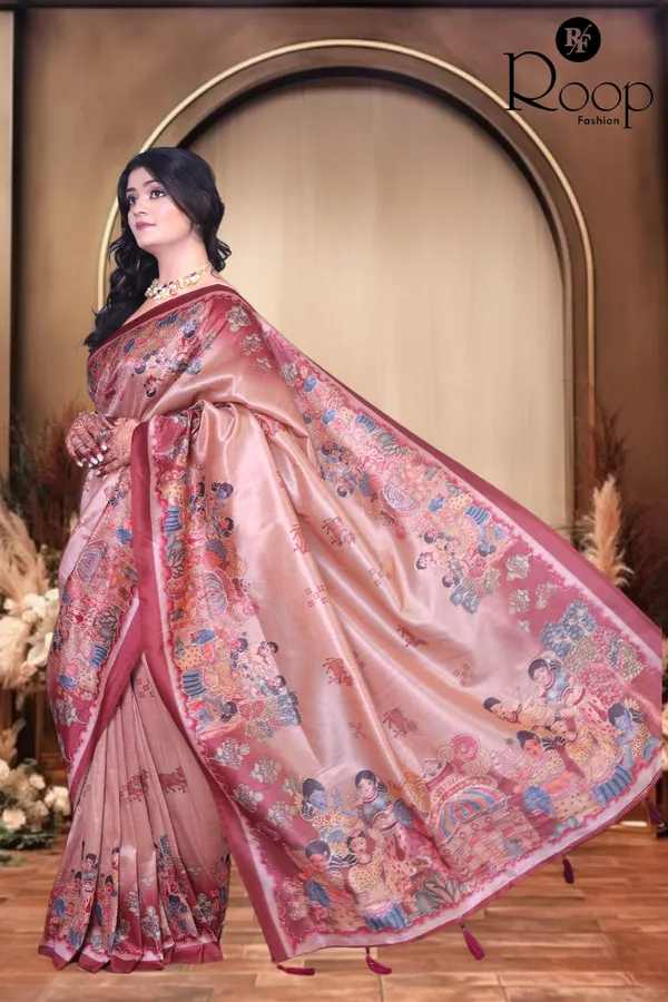 Brown_Zarana_Silk_Hand_Printed_Saree_For_Women